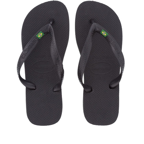 Havaianas Brasil Logo Unisex Flip Flops Black 6W 5M/ Chinelos Preto 35-36