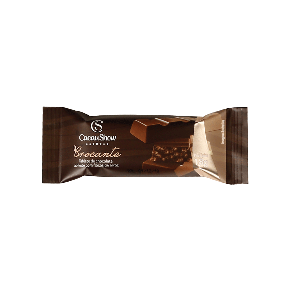 Cacau Show Crispy Milk Chocolate Tablet/ Tablet de Chocolate ao Leite Crocante 18gr