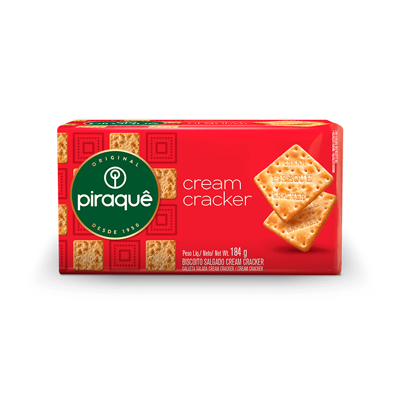 Piraque Cream Cracker/ Biscoito Salgado Cream Cracker 184 Gr
