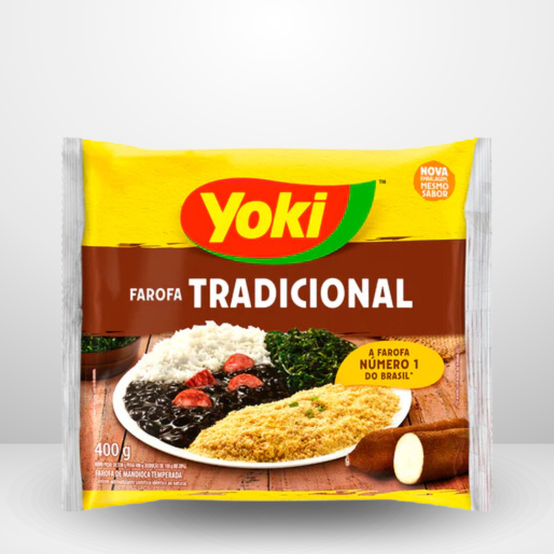 Yoki Seasoning Cassava Flour/Farofa Mandioca Temperada 400 Gr