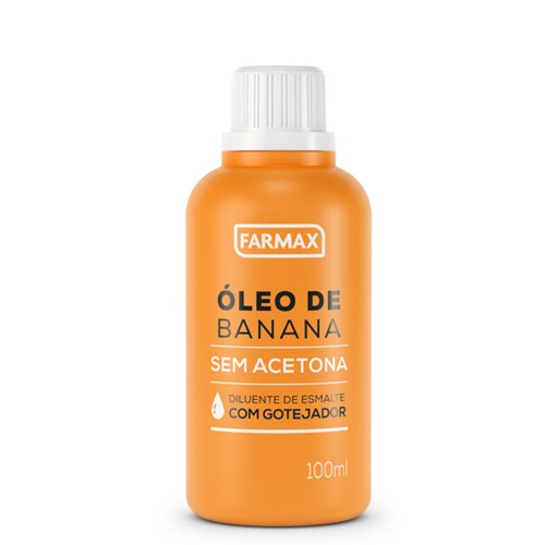 Farmax Oleo de Banana Nail Polish Thinner/ Diluente de Esmalte Sem Acetona 100 Ml