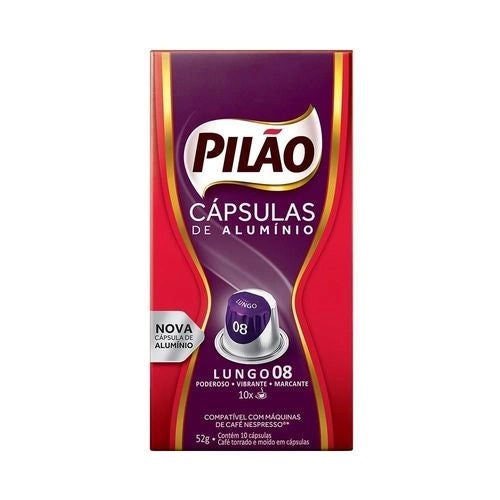 Pilao Intenso Coffee Capsules / Cafe Torrado em Capsulas de Aluminio 10 Cap x 52Gr