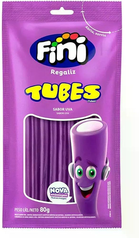 Fini Tubes Grape Gelatin/ Balas de Gelatina de Uva 80 G