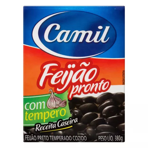 Camil Ready to Eat Black Beans/Feijao Preto Pronto Con Tempero 380 Gr