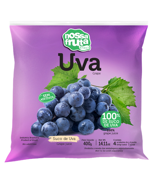 Nossa Fruta Grape Pulp/ Polpa Uva 400g