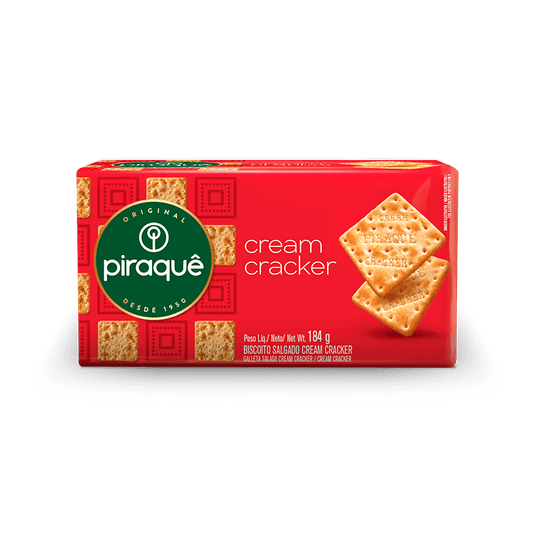 Piraque Cream Cracker/ Biscoito Salgado Cream Cracker  184 Gr