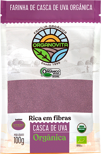 Organovita Organic Grape Skin Flour/Farinha de Casca de Uva Organica em Polvo 100 Gr