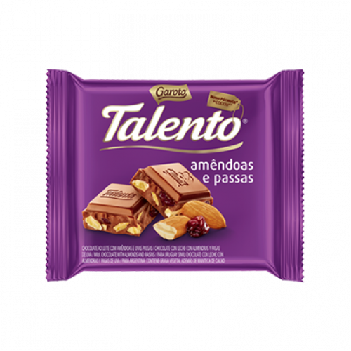 Garoto Talento Almond with Raisins/Chocolate Amendoa e Passas 90 Gr